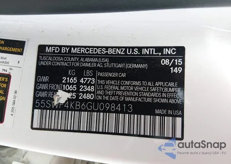 2016 Mercedes-Benz C 300 4Matic из США, поврежденный, VIN 55SWF4KB6GU098413